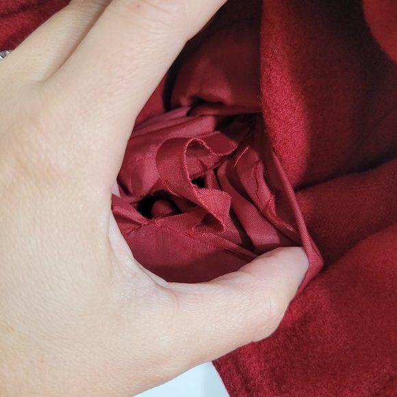 Vintage Jax Essentials Red Cashmere Wool Blend Jacket Coat Lined Pocket - Picture 7 of 11